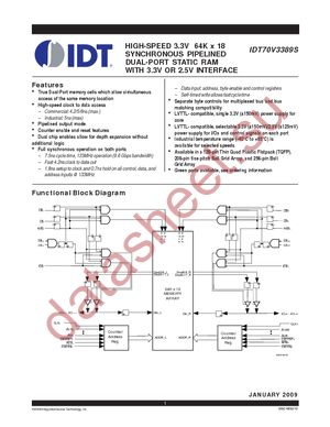 IDT70V3389S6PRF datasheet  